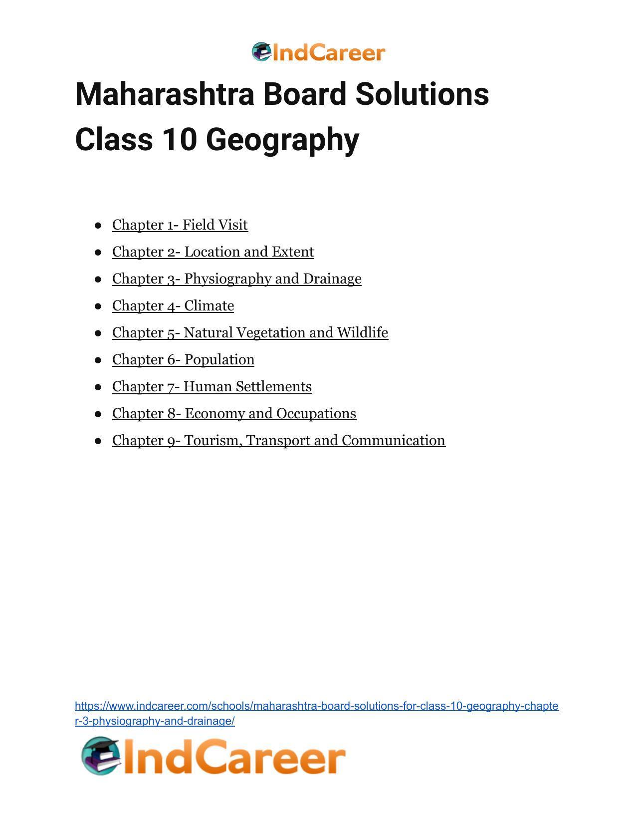 Maharashtra Board Solutions for Class 10- Geography: Chapter 3- Physiography and Drainage - Page 71