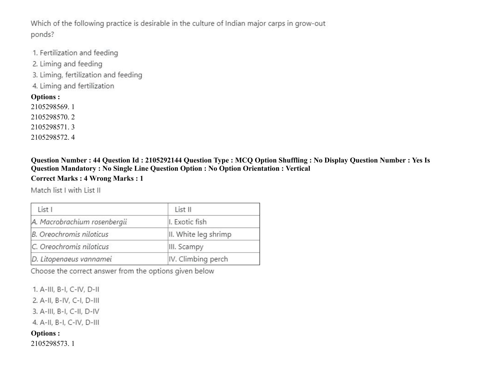 ICAR AIEEA PG 2020 FISHERIES SCIENCES Question Paper - Page 24