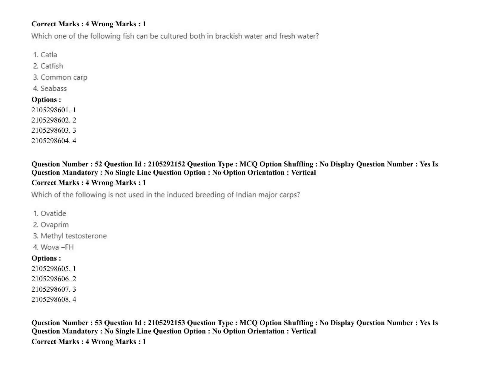 ICAR AIEEA PG 2020 FISHERIES SCIENCES Question Paper - Page 28
