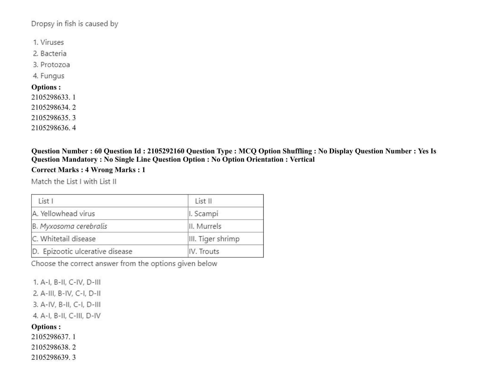 ICAR AIEEA PG 2020 FISHERIES SCIENCES Question Paper - Page 32