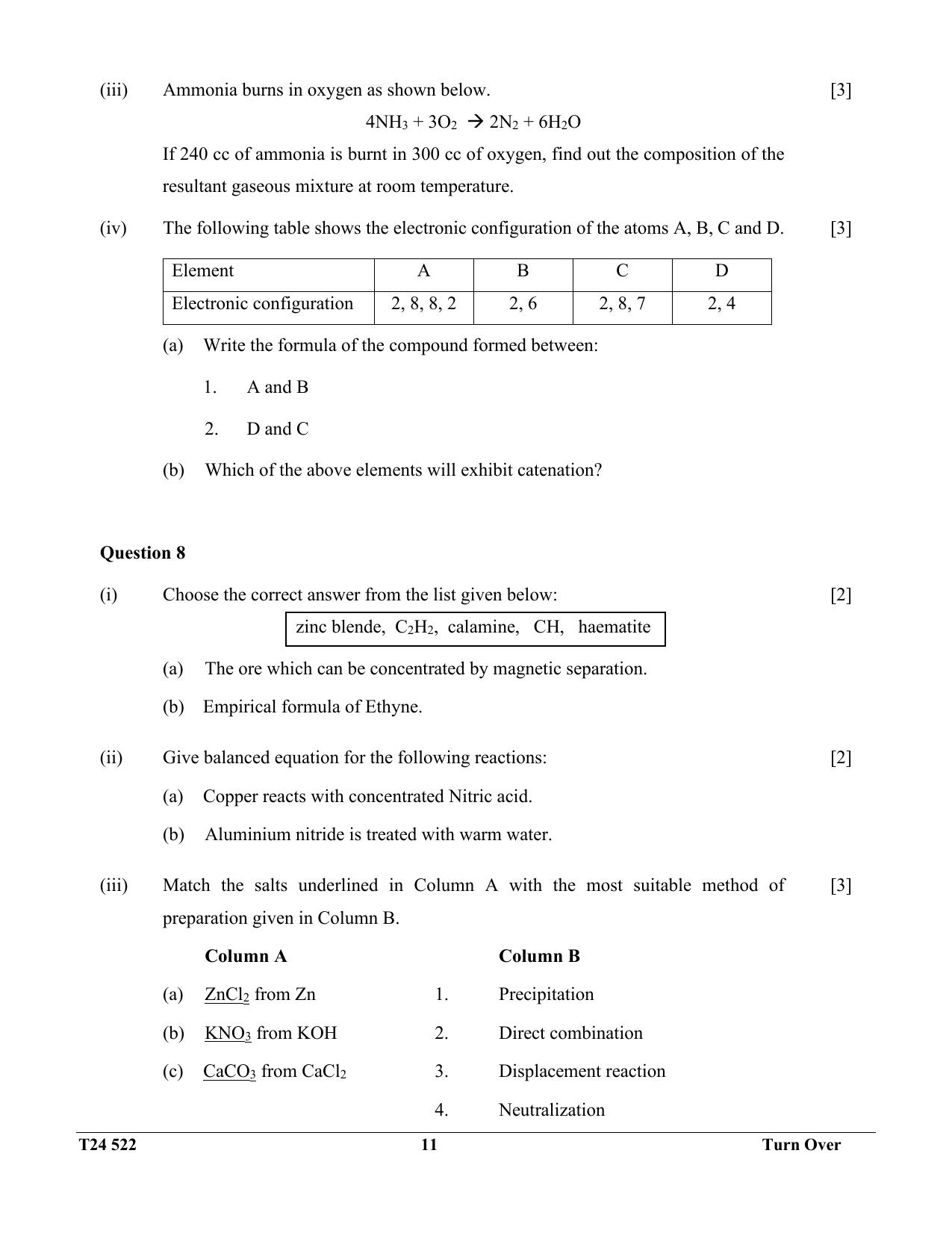 ICSE Class 10 Chemistry 2024 Question Paper - Page 11