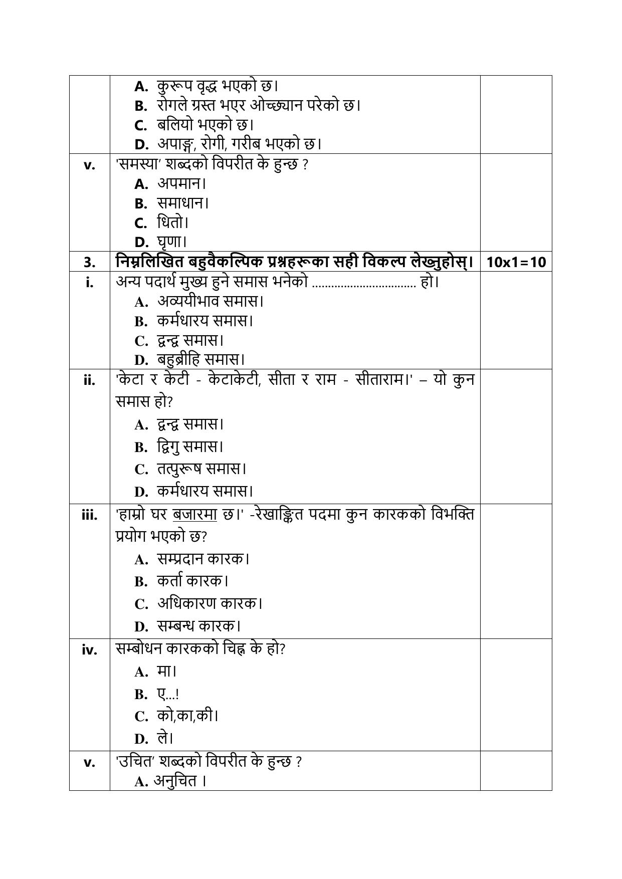 CBSE Class 10 Nepali Sample Paper 2025 - Page 4