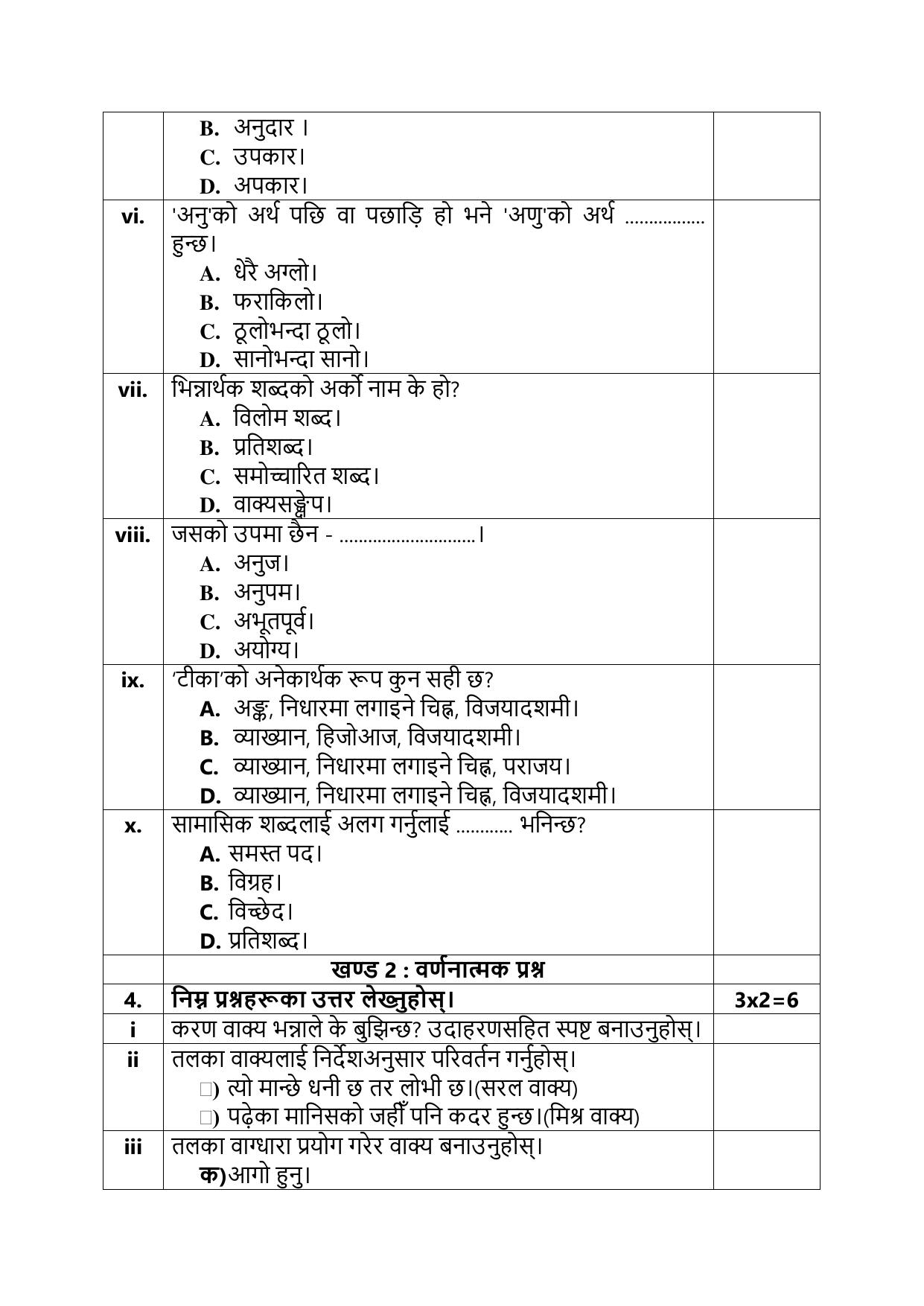 CBSE Class 10 Nepali Sample Paper 2025 - Page 5