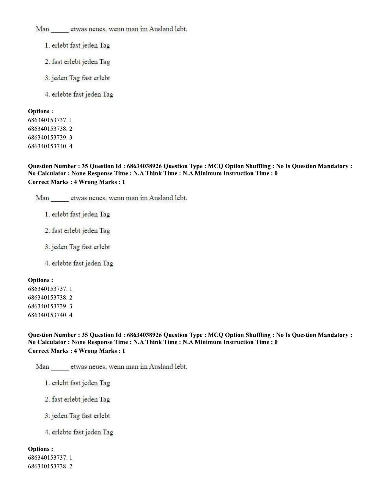 CUET PG 2023: LAQP12 – German (Hin) - Shift 2 (25-06-2023) Question Paper - Page 51