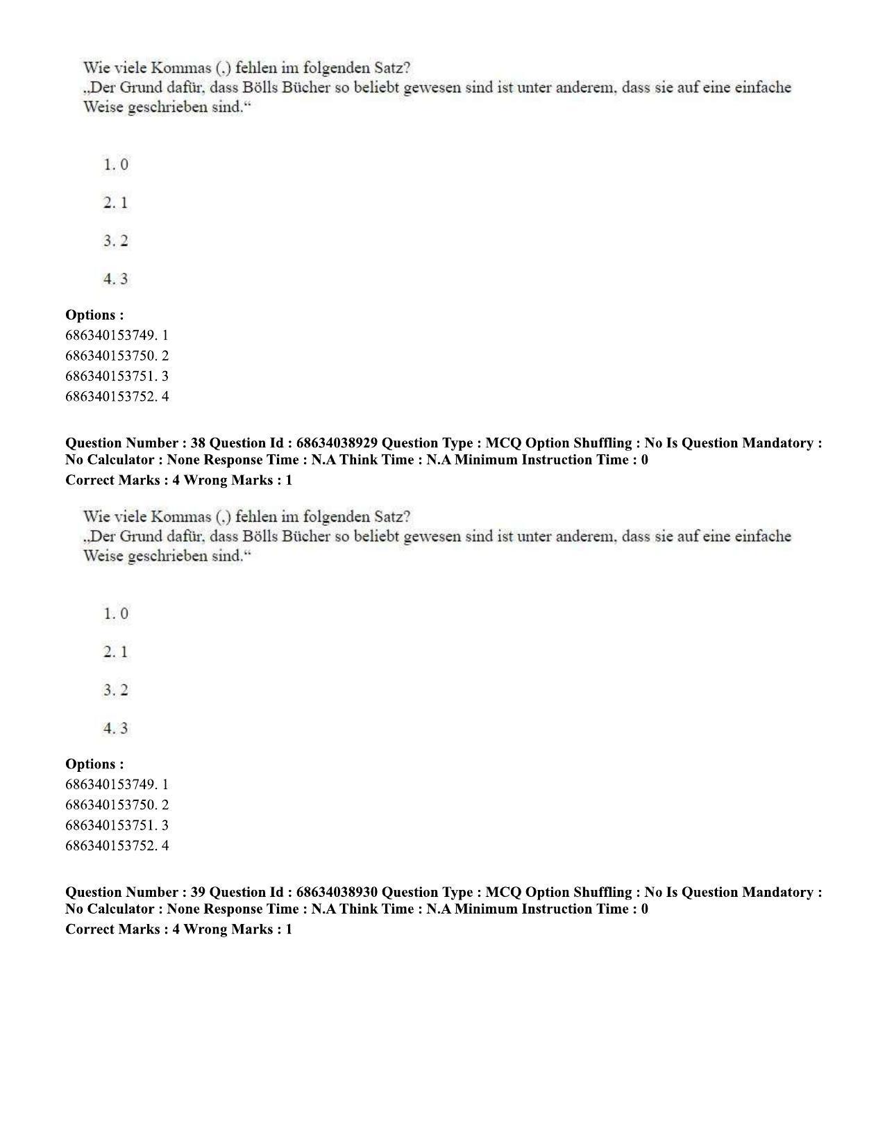CUET PG 2023: LAQP12 – German (Hin) - Shift 2 (25-06-2023) Question Paper - Page 55