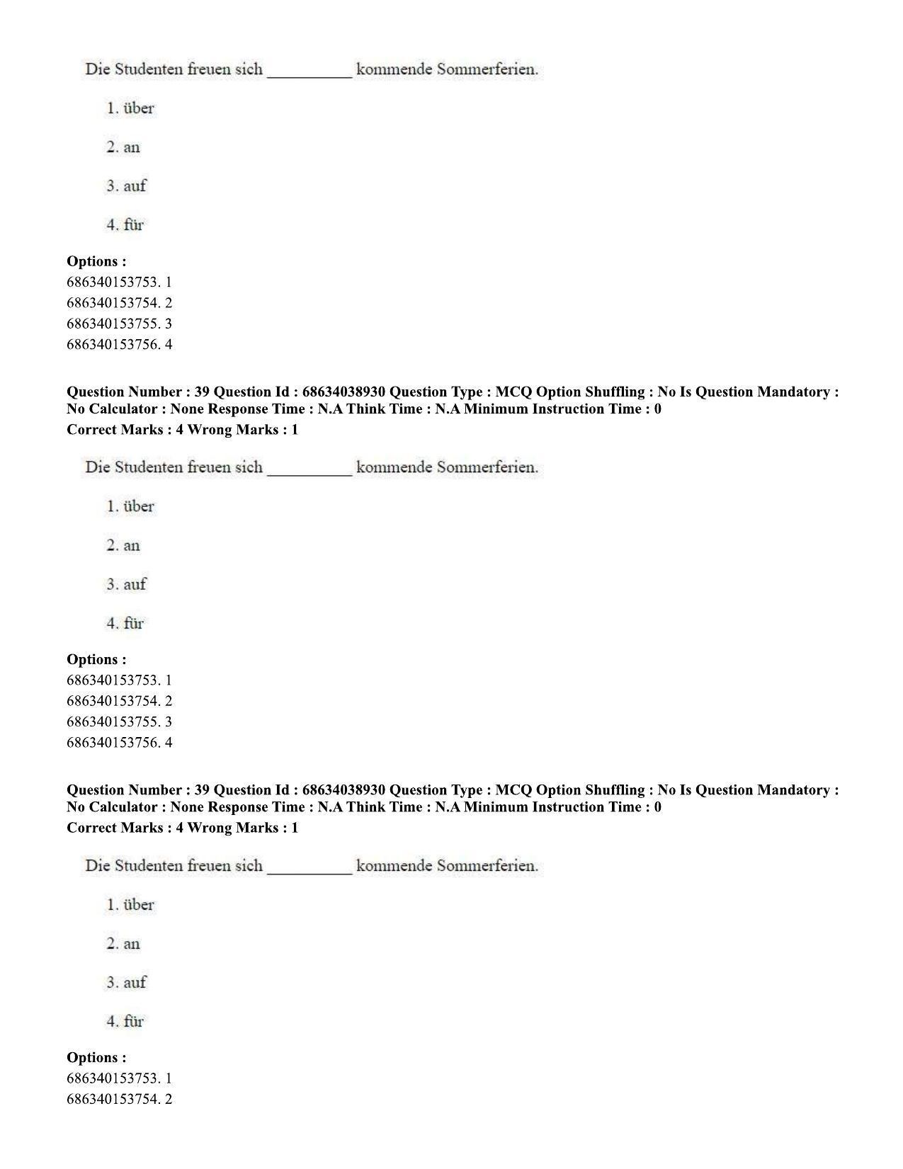 CUET PG 2023: LAQP12 – German (Hin) - Shift 2 (25-06-2023) Question Paper - Page 56