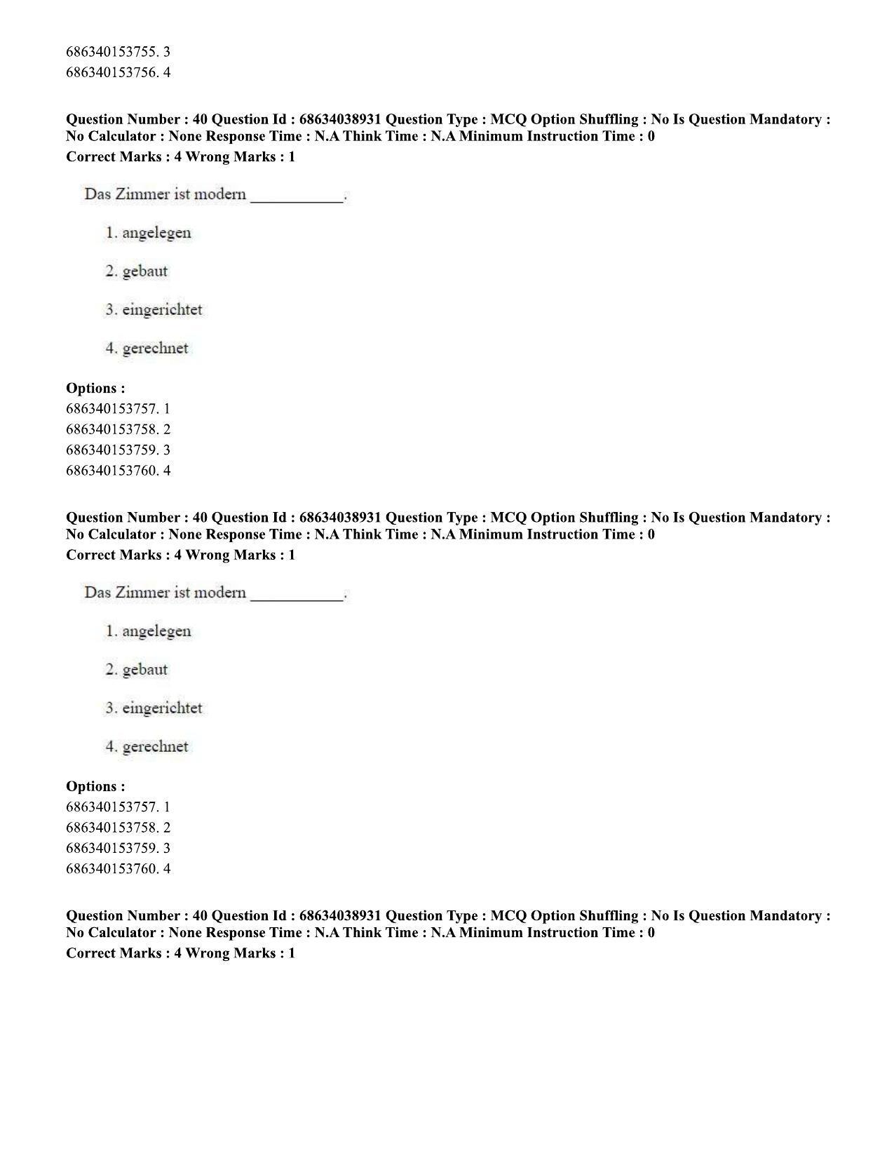 CUET PG 2023: LAQP12 – German (Hin) - Shift 2 (25-06-2023) Question Paper - Page 57