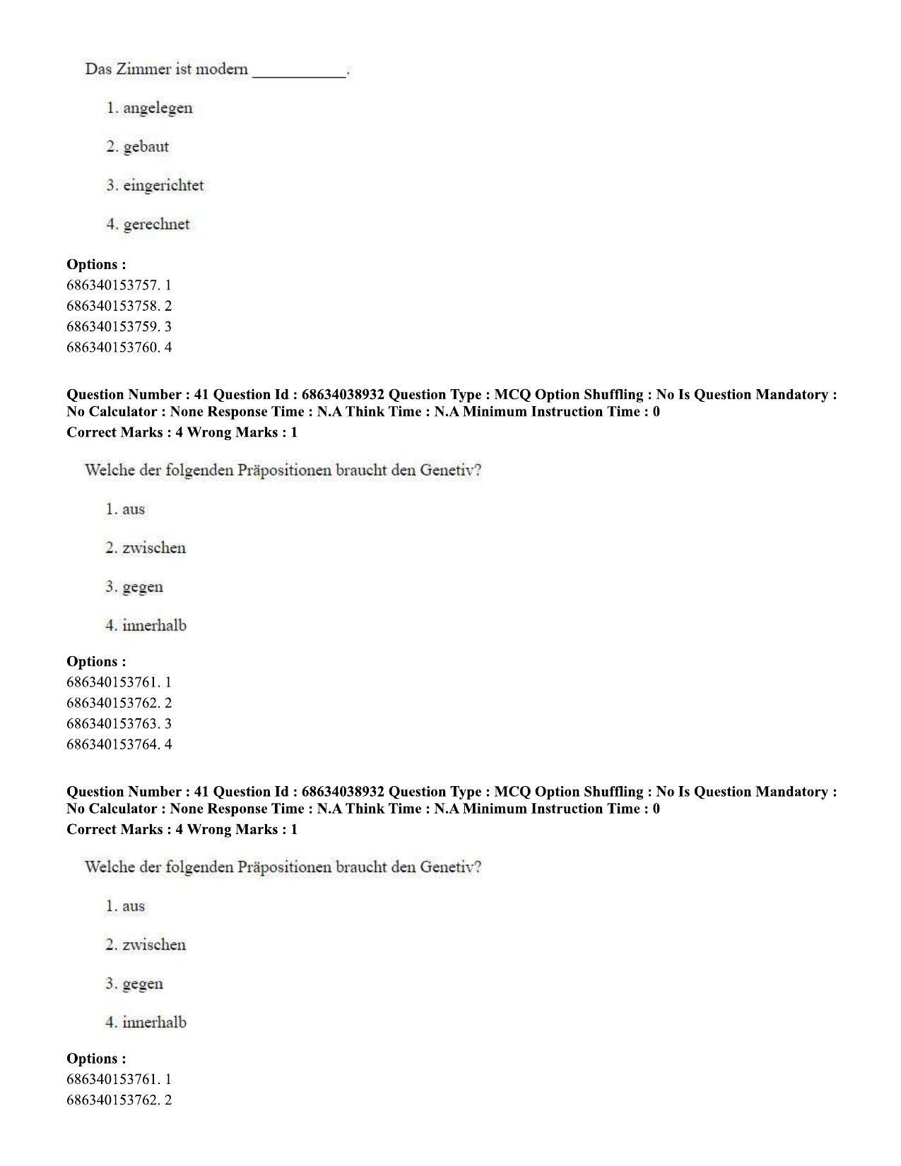 CUET PG 2023: LAQP12 – German (Hin) - Shift 2 (25-06-2023) Question Paper - Page 58