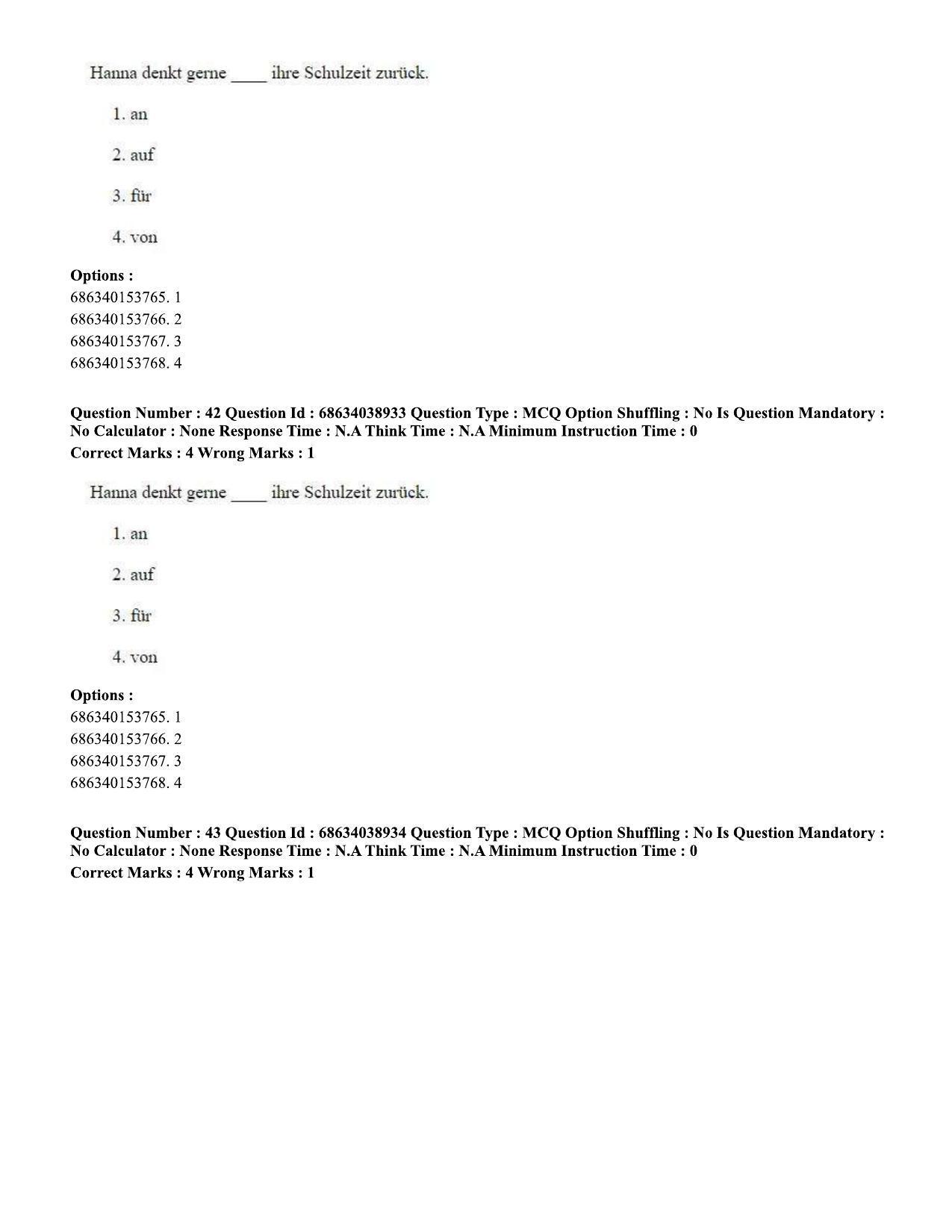 CUET PG 2023: LAQP12 – German (Hin) - Shift 2 (25-06-2023) Question Paper - Page 60