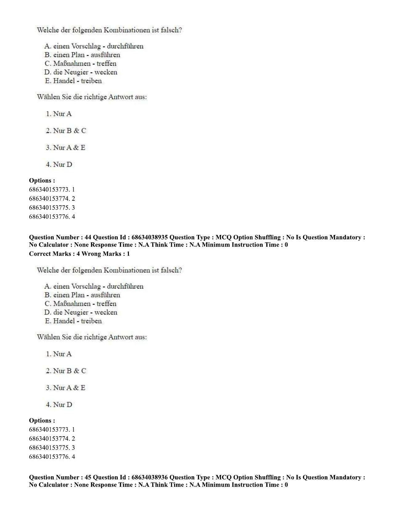 CUET PG 2023: LAQP12 – German (Hin) - Shift 2 (25-06-2023) Question Paper - Page 63