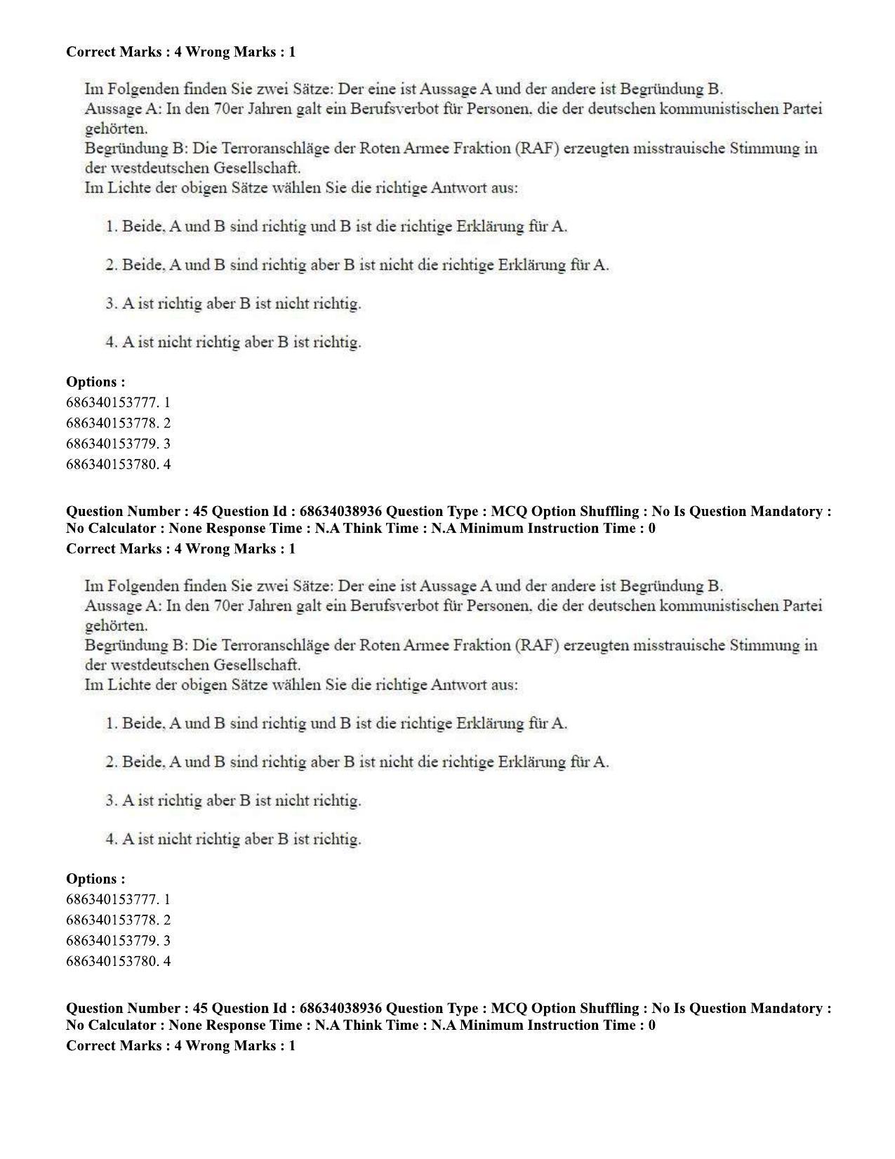 CUET PG 2023: LAQP12 – German (Hin) - Shift 2 (25-06-2023) Question Paper - Page 64