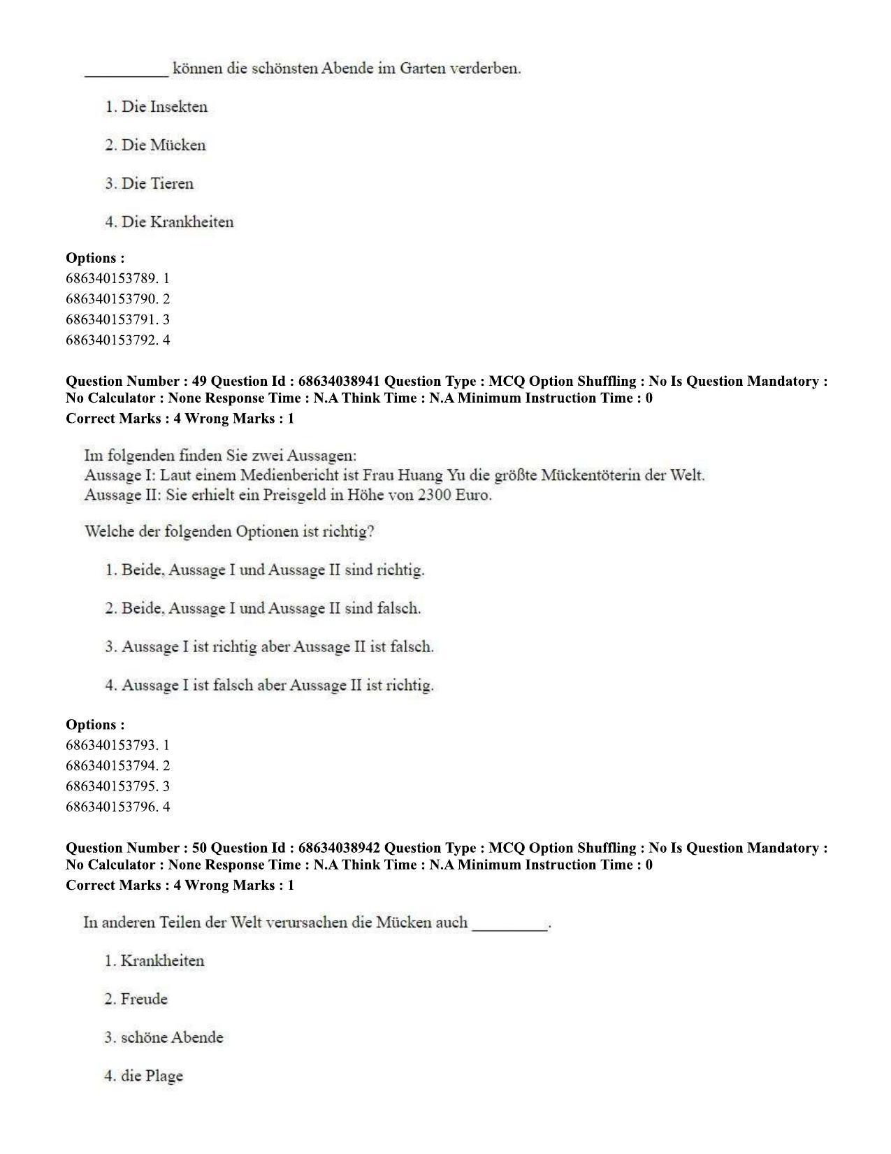 CUET PG 2023: LAQP12 – German (Hin) - Shift 2 (25-06-2023) Question Paper - Page 69