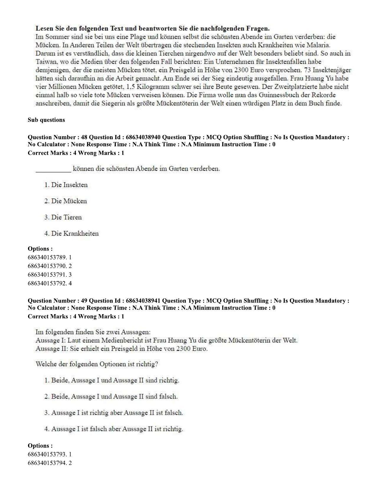 CUET PG 2023: LAQP12 – German (Hin) - Shift 2 (25-06-2023) Question Paper - Page 71