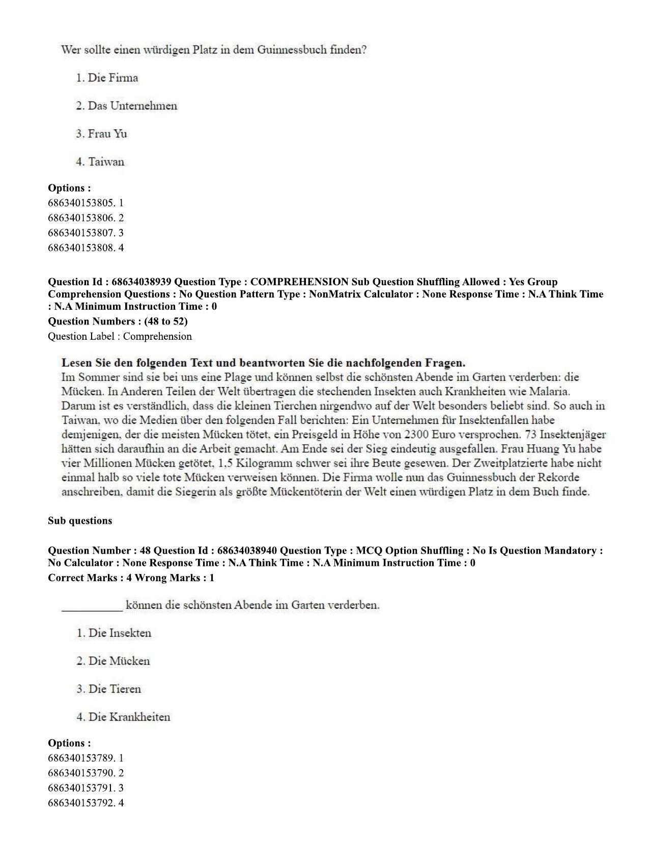CUET PG 2023: LAQP12 – German (Hin) - Shift 2 (25-06-2023) Question Paper - Page 73