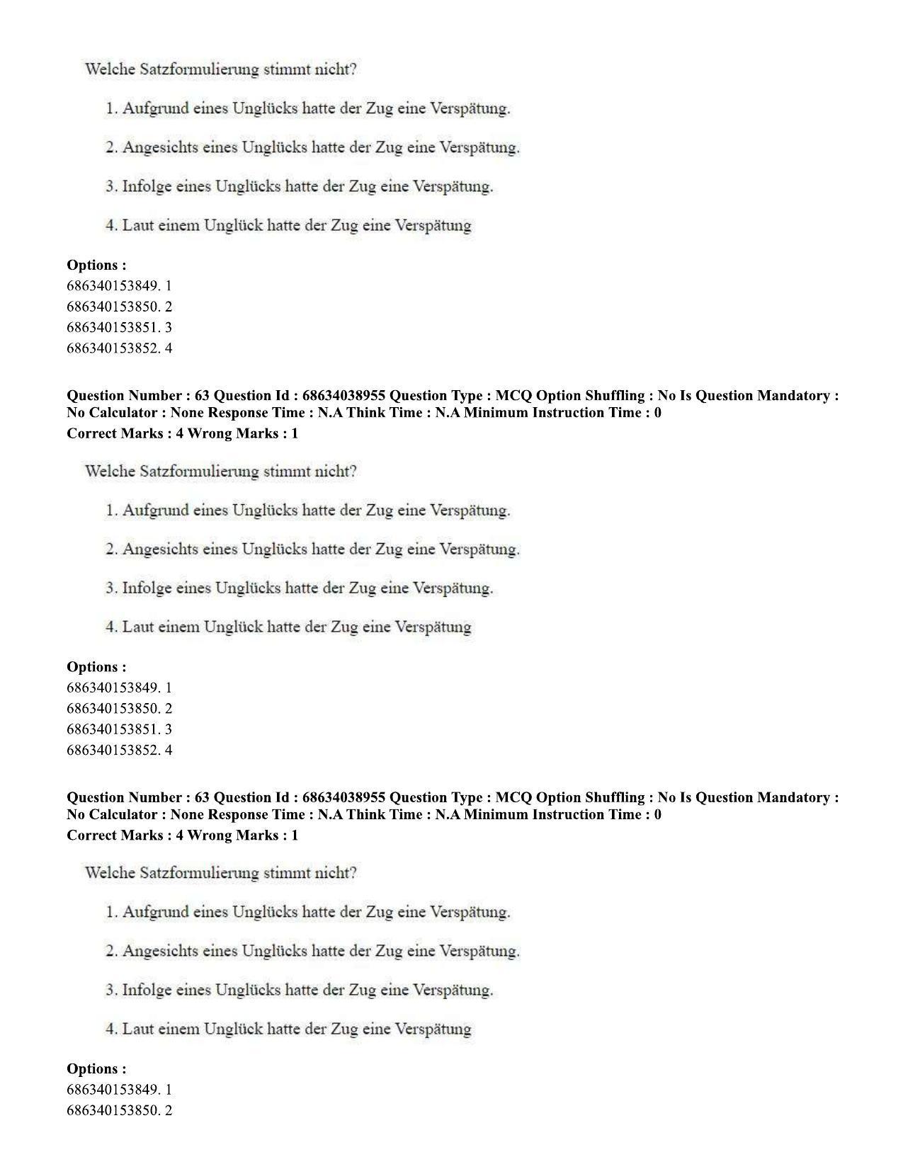 CUET PG 2023: LAQP12 – German (Hin) - Shift 2 (25-06-2023) Question Paper - Page 89