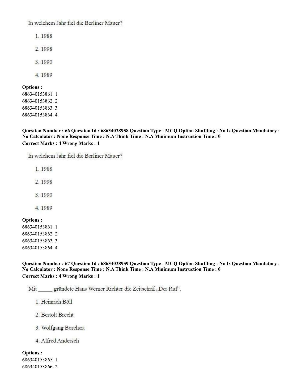 CUET PG 2023: LAQP12 – German (Hin) - Shift 2 (25-06-2023) Question Paper - Page 93