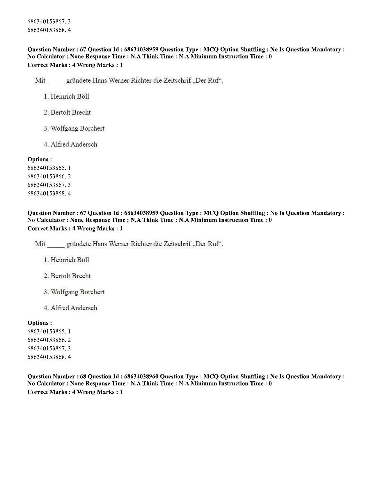 CUET PG 2023: LAQP12 – German (Hin) - Shift 2 (25-06-2023) Question Paper - Page 94