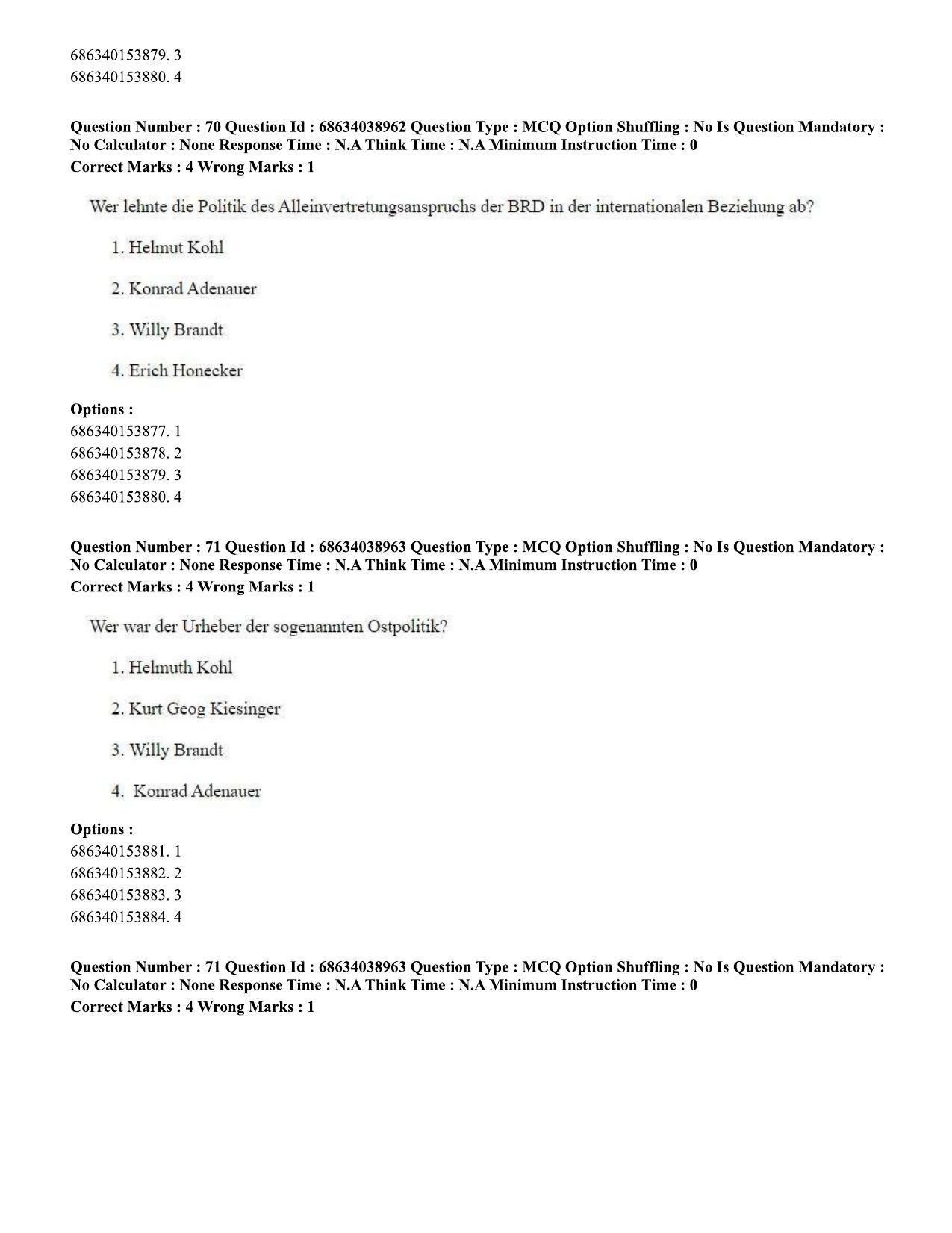 CUET PG 2023: LAQP12 – German (Hin) - Shift 2 (25-06-2023) Question Paper - Page 98