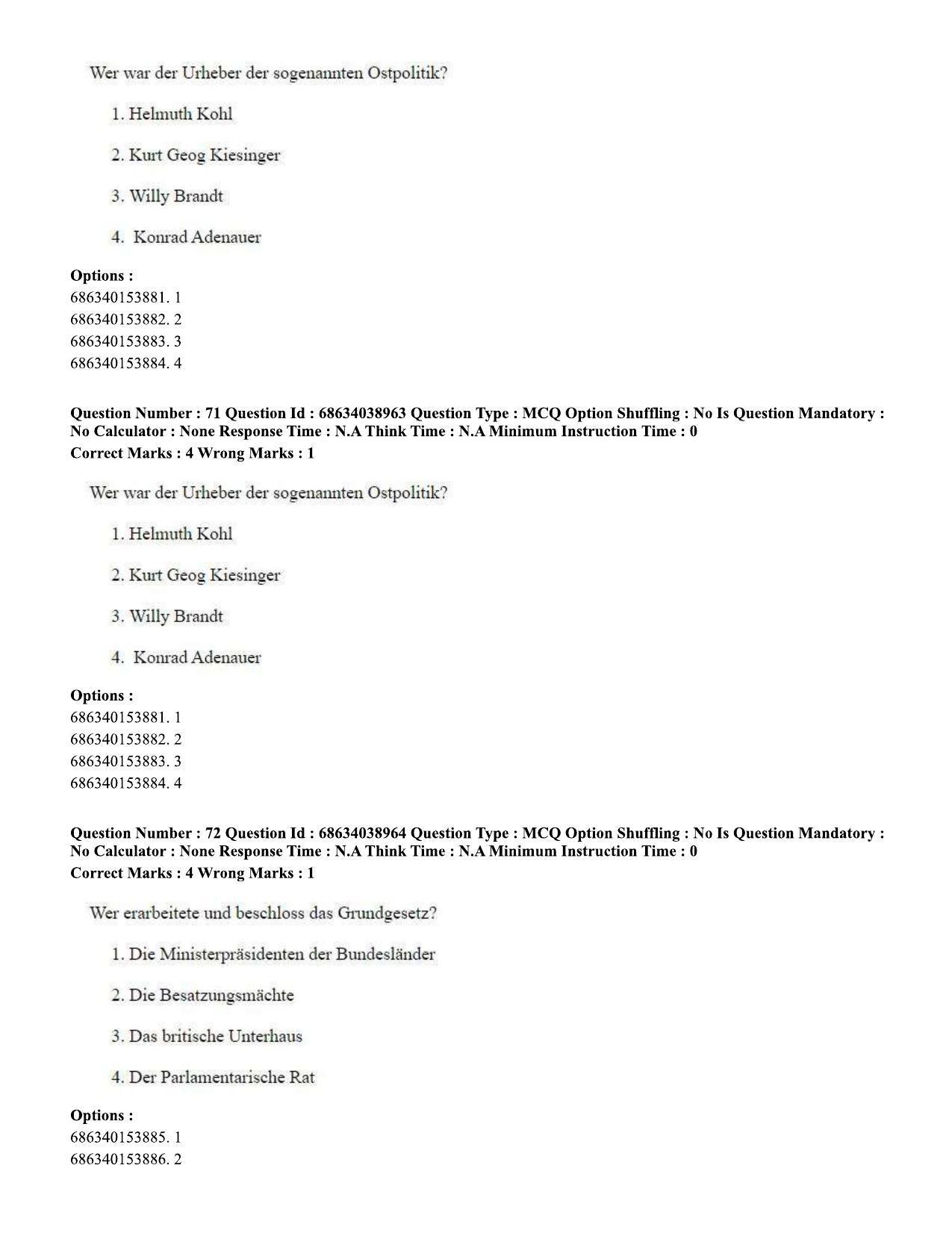 CUET PG 2023: LAQP12 – German (Hin) - Shift 2 (25-06-2023) Question Paper - Page 99