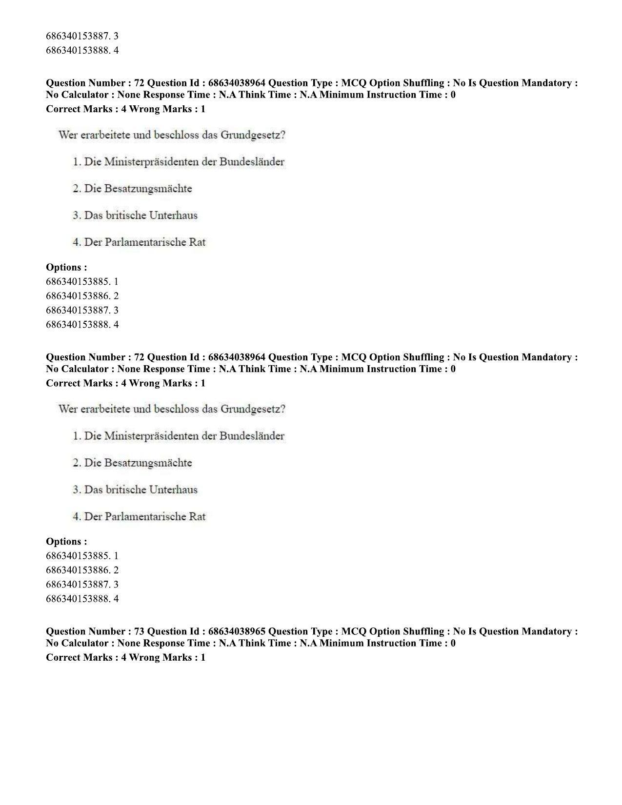 CUET PG 2023: LAQP12 – German (Hin) - Shift 2 (25-06-2023) Question Paper - Page 100