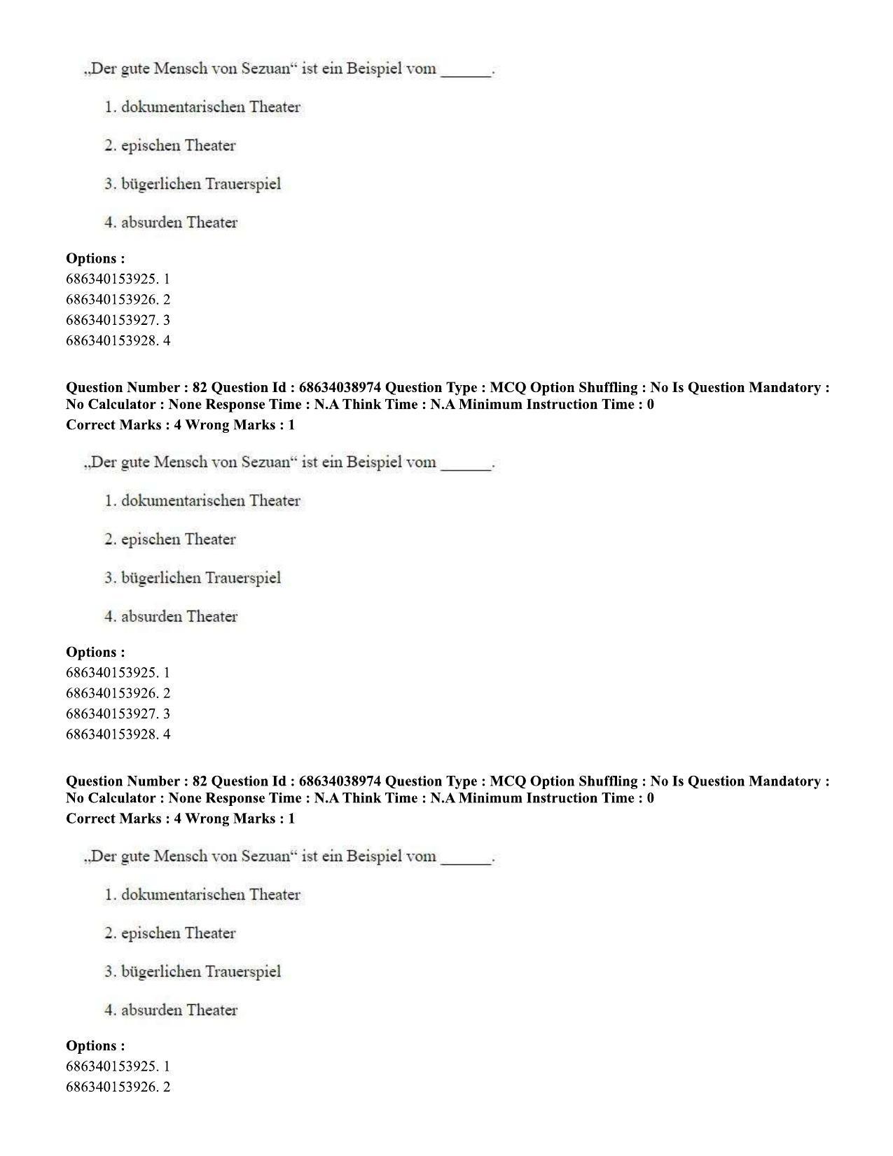 CUET PG 2023: LAQP12 – German (Hin) - Shift 2 (25-06-2023) Question Paper - Page 113