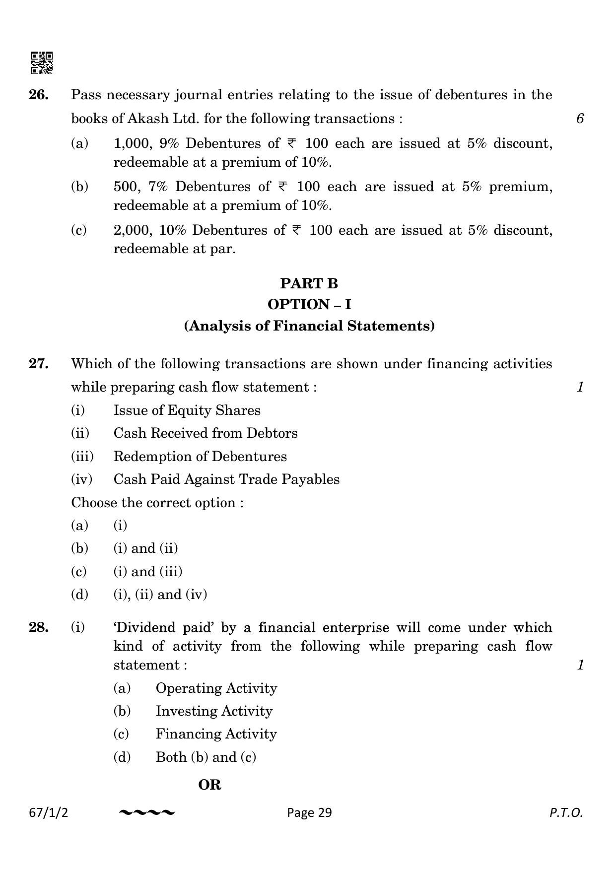 CBSE Class 12 67-1-2 Accountancy 2023 Question Paper - Page 29