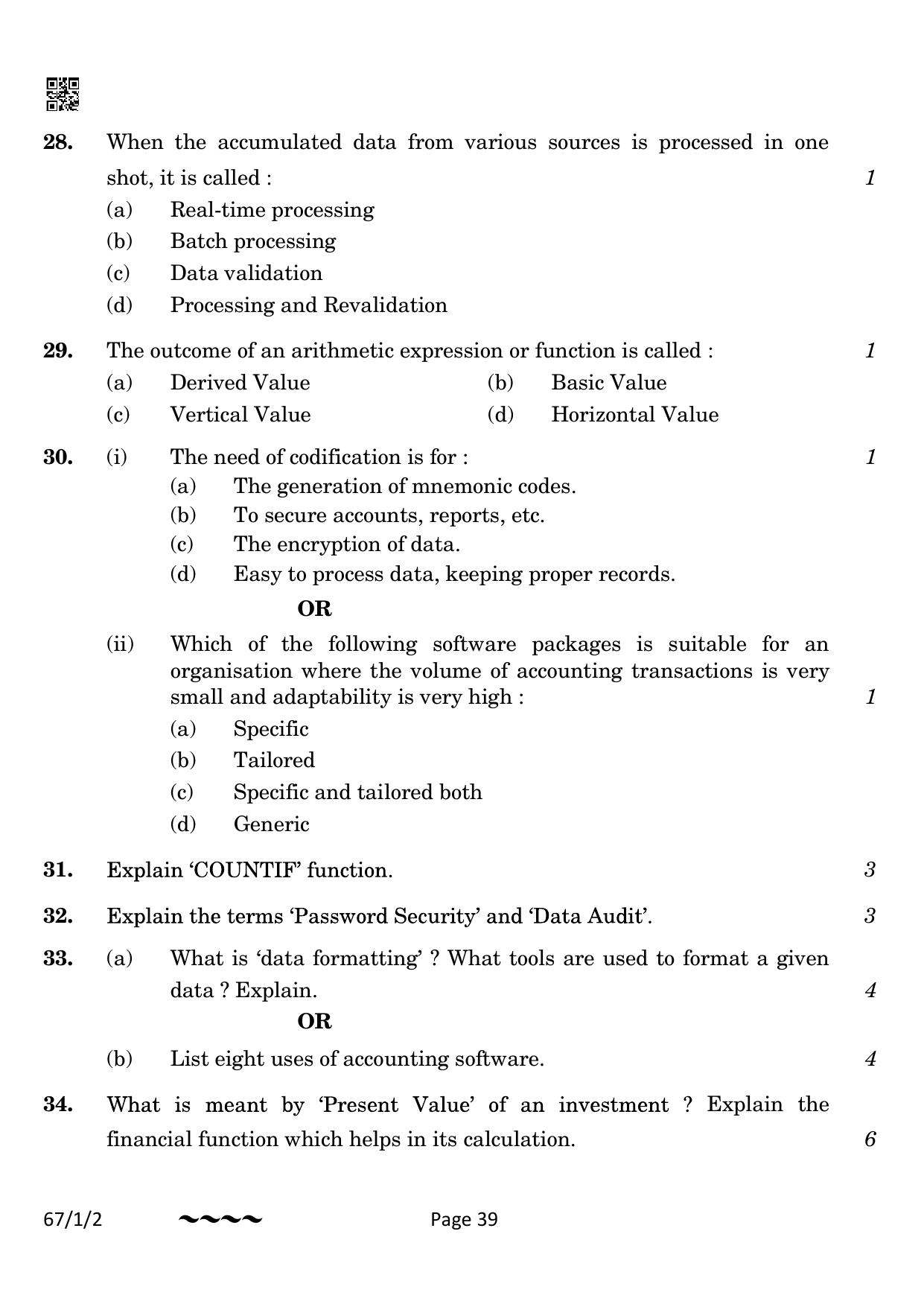 CBSE Class 12 67-1-2 Accountancy 2023 Question Paper - Page 39