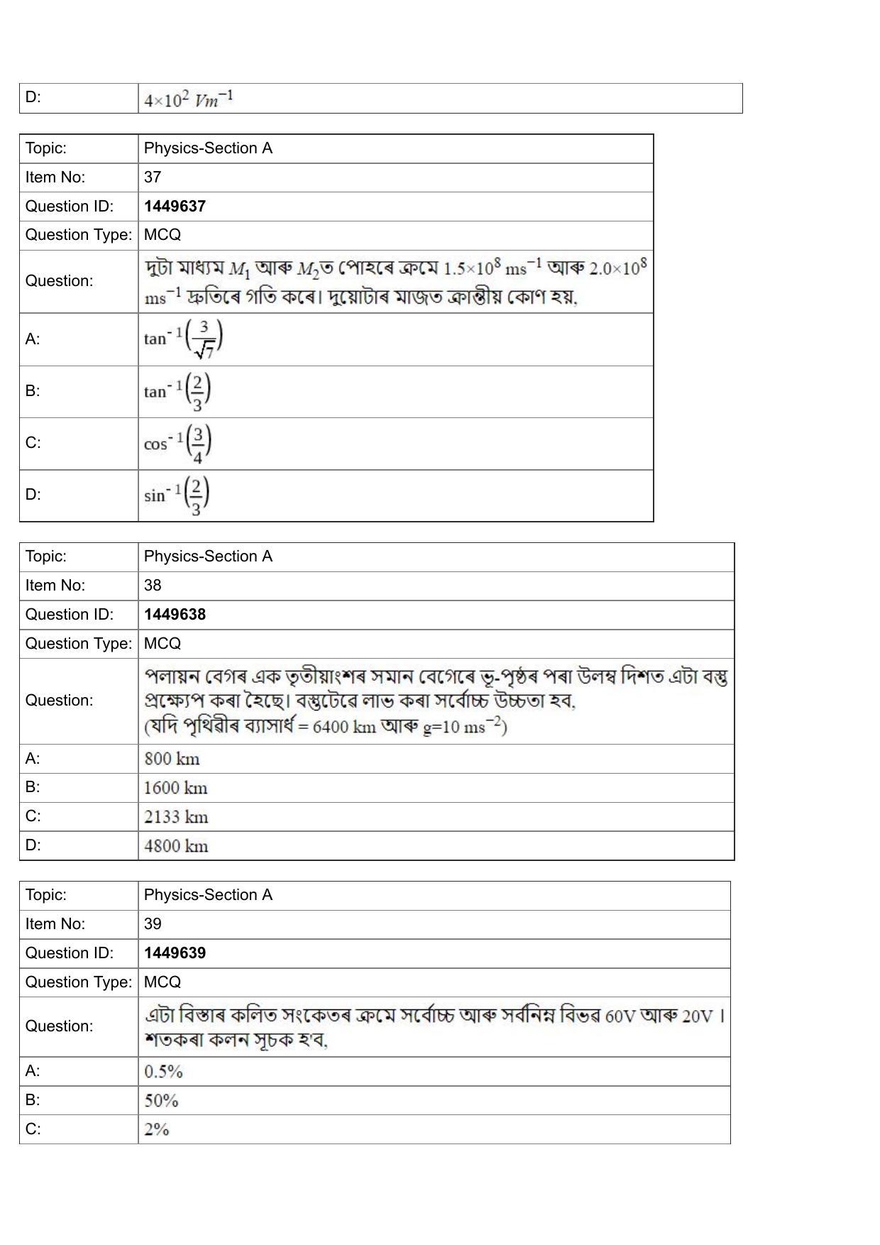 JEE Mains 2022: BTech Assamese (Shift 2) 26-07-2022 Question Paper - Page 13