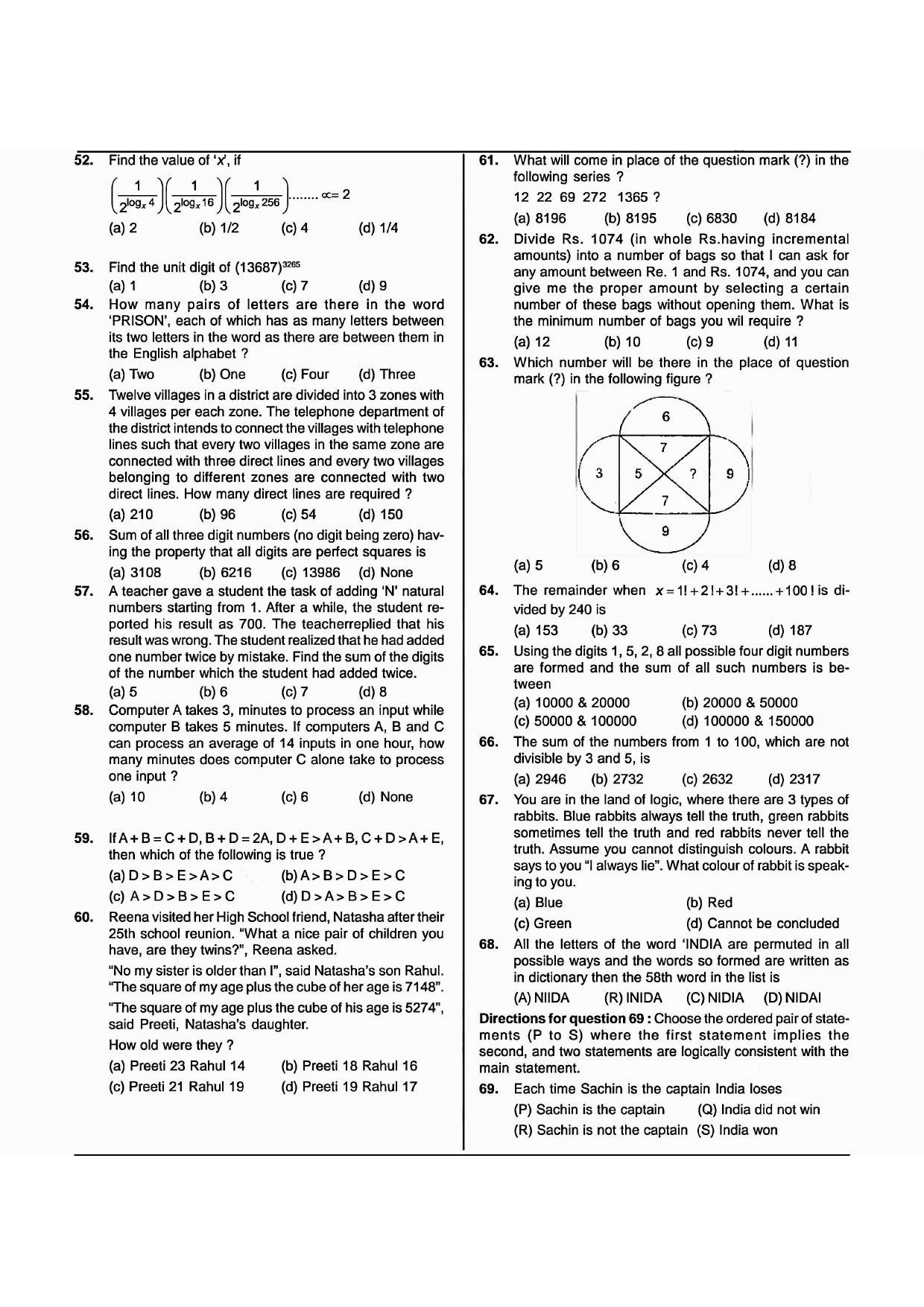 NIMCET 2009 Question Paper - Page 4