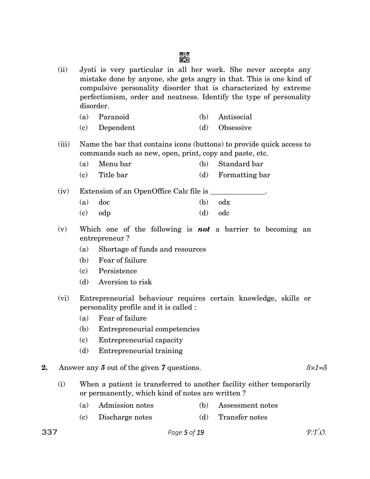 CBSE Class 12 337_Health Care 2023 Question Paper - Page 5