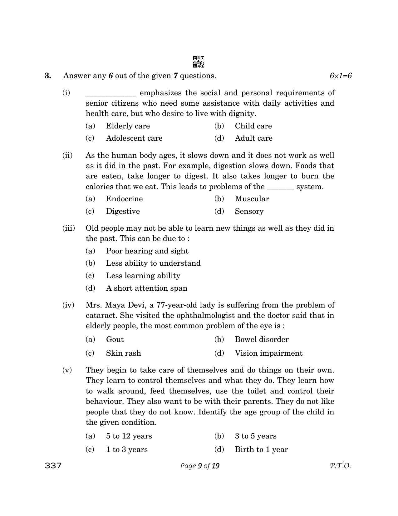 CBSE Class 12 337_Health Care 2023 Question Paper - Page 9