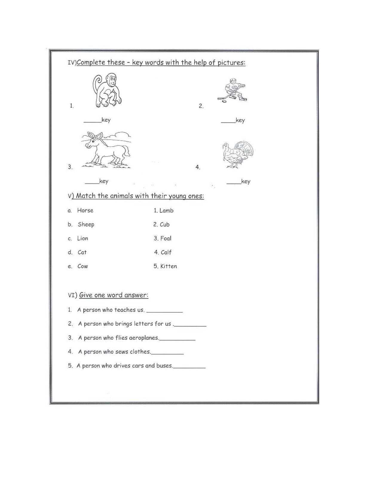 Worksheet for Class 1 English Assignment 73 - Page 2