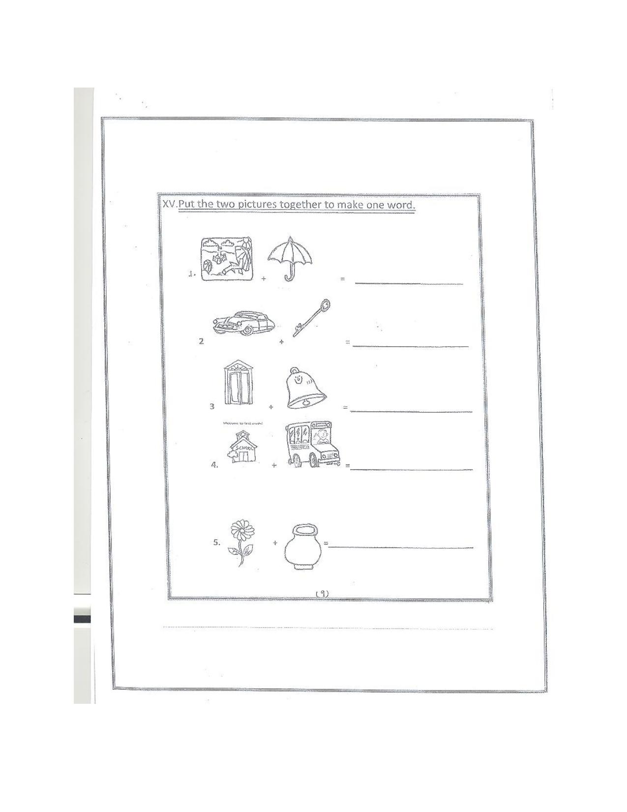 Worksheet for Class 1 English Assignment 73 - Page 9