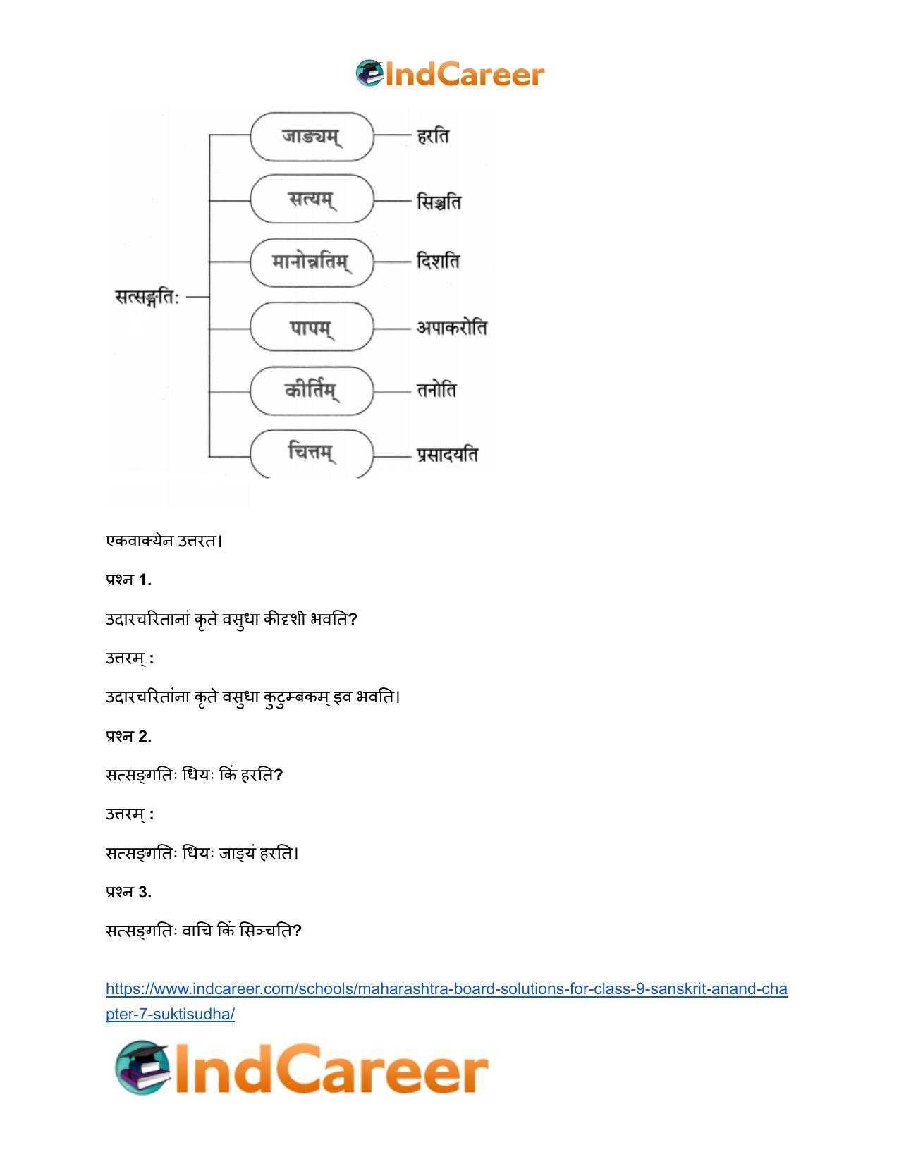 Maharashtra Board Solutions for Class 9- Sanskrit Anand: Chapter 7- सूक्तिसुधा - Page 14