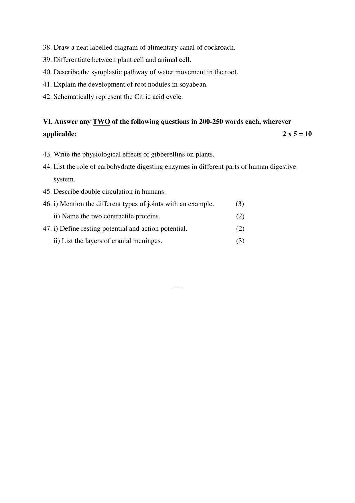 Karnataka 1st PUC BIOLOGY Model Question Paper - Page 7