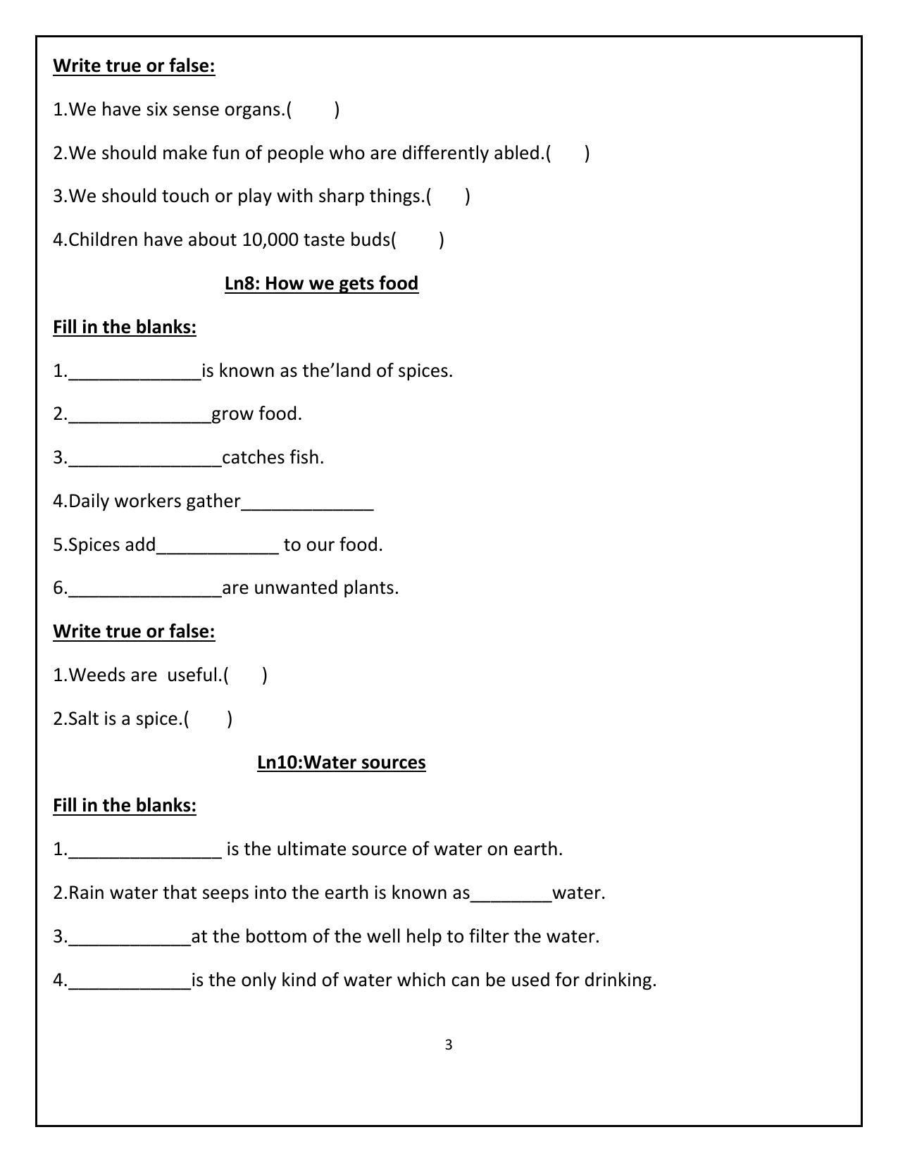 Worksheet for Class 4 Environmental Studies Where do Babies Come From Assignment - Page 3