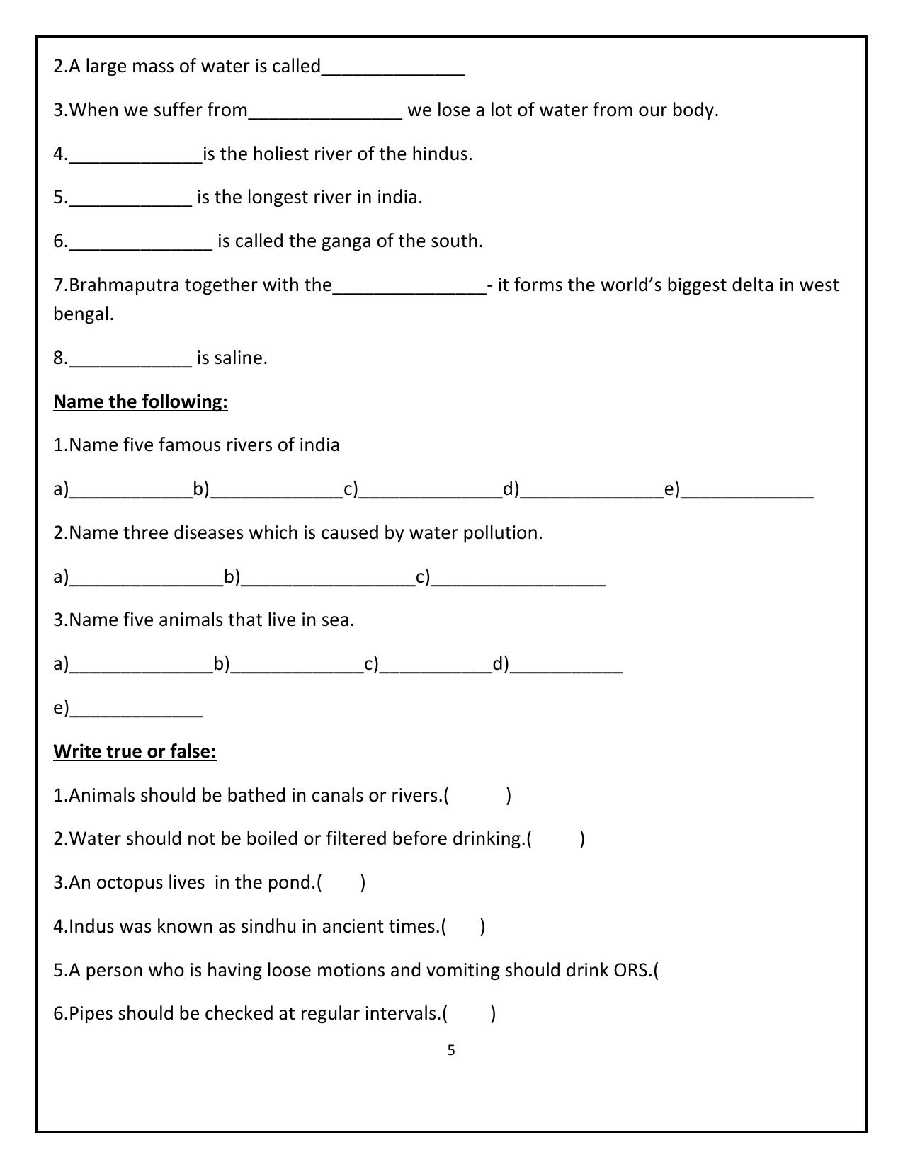 Worksheet for Class 4 Environmental Studies Where do Babies Come From Assignment - Page 5
