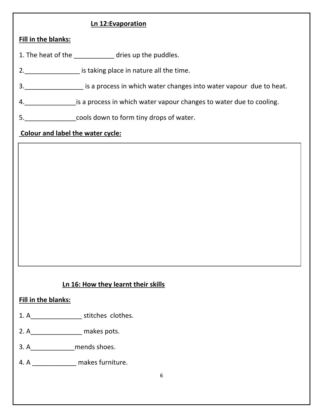 Worksheet for Class 4 Environmental Studies Where do Babies Come From Assignment - Page 6