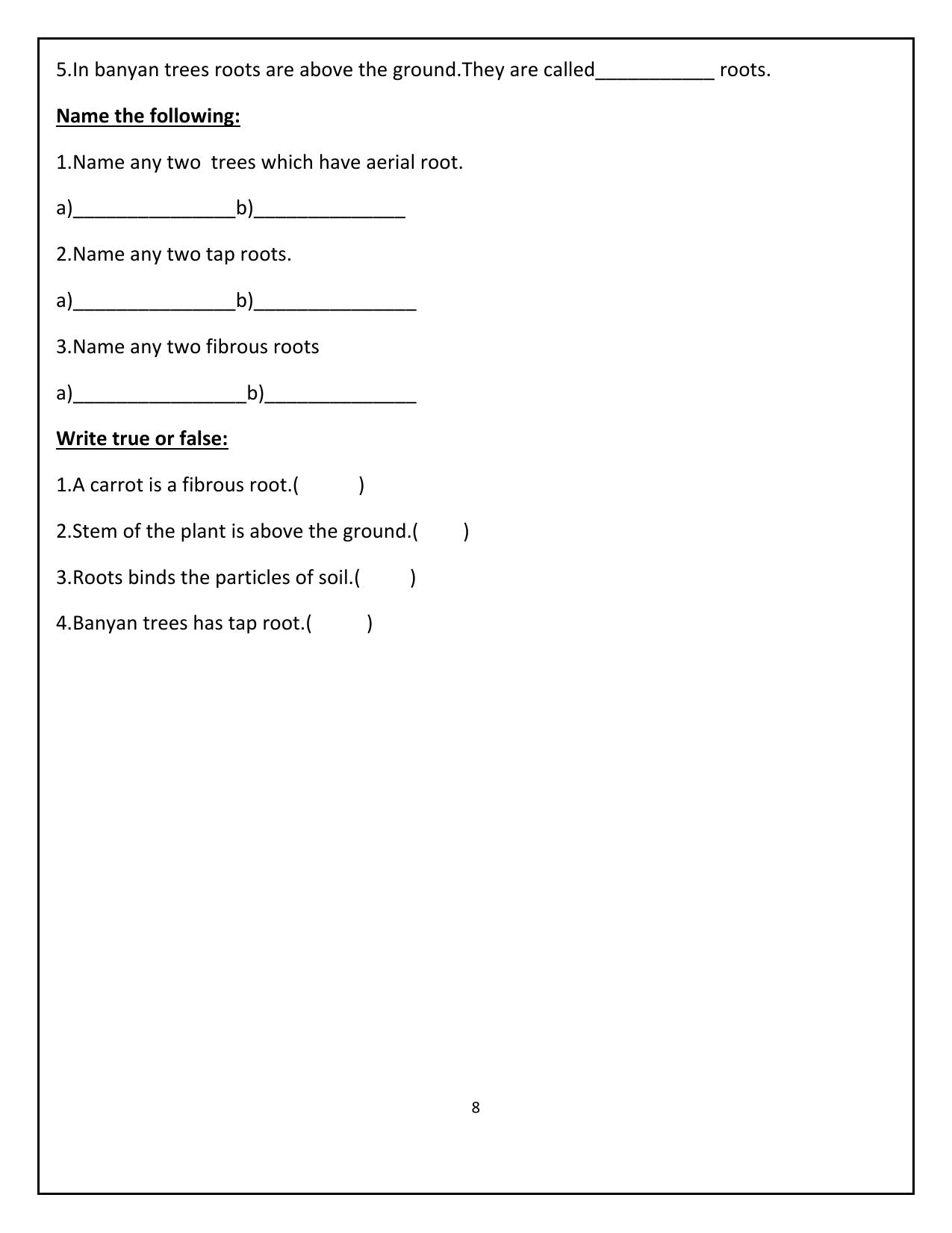 Worksheet for Class 4 Environmental Studies Where do Babies Come From Assignment - Page 8
