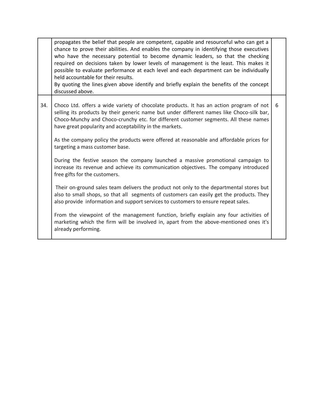 CBSE Class 12 Business Studies Sample Paper 2023 - Page 8