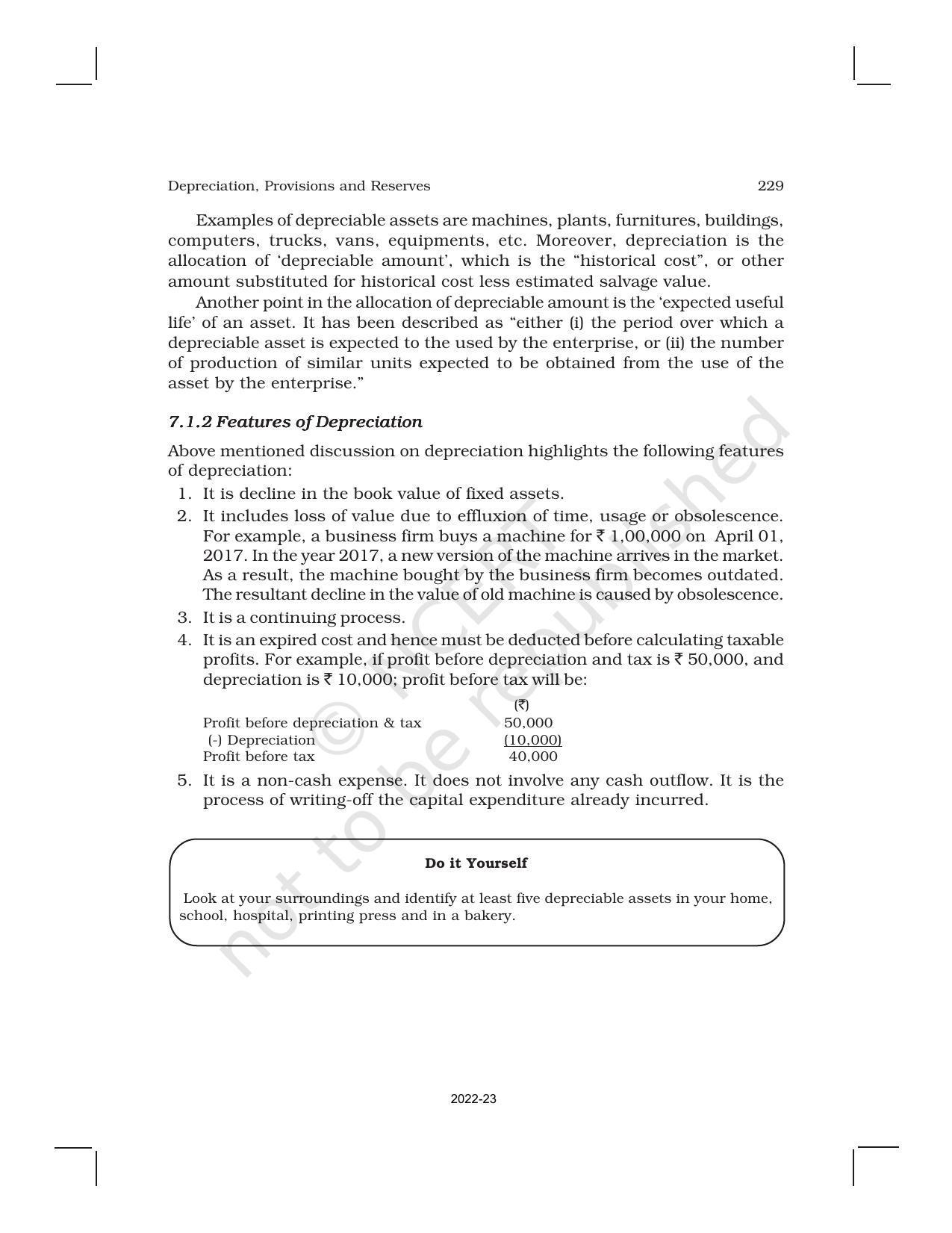 NCERT Book for Class 11 Accountancy (Part-I) Chapter 7 Depreciation, Provisions, and Reserves - Page 4