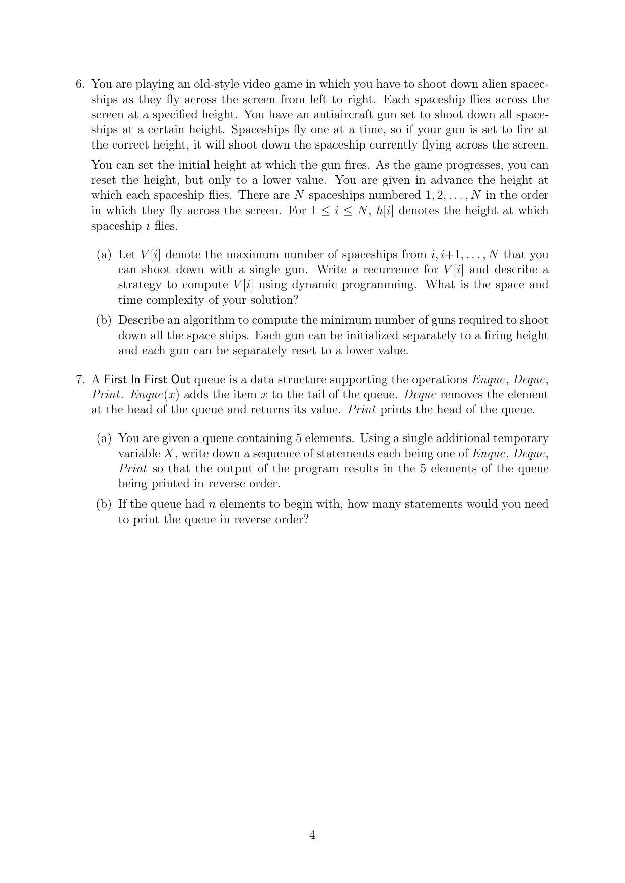 CMI Entrance Exam 2018 Question Paper MSc/PhD Computer Science - Page 4