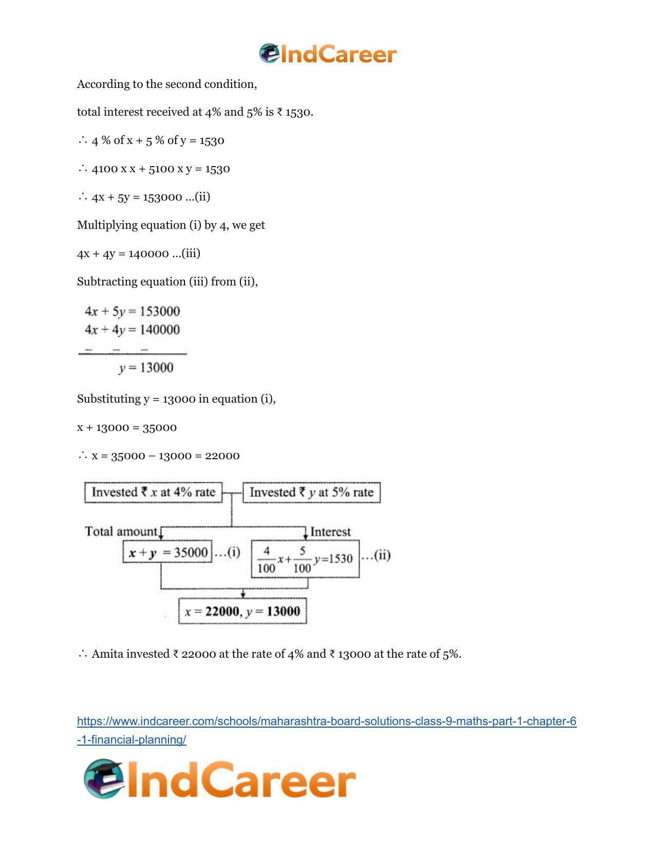 Maharashtra Board Solutions Class 9-Maths (Part 1): Chapter 6.1- Financial Planning - Page 8