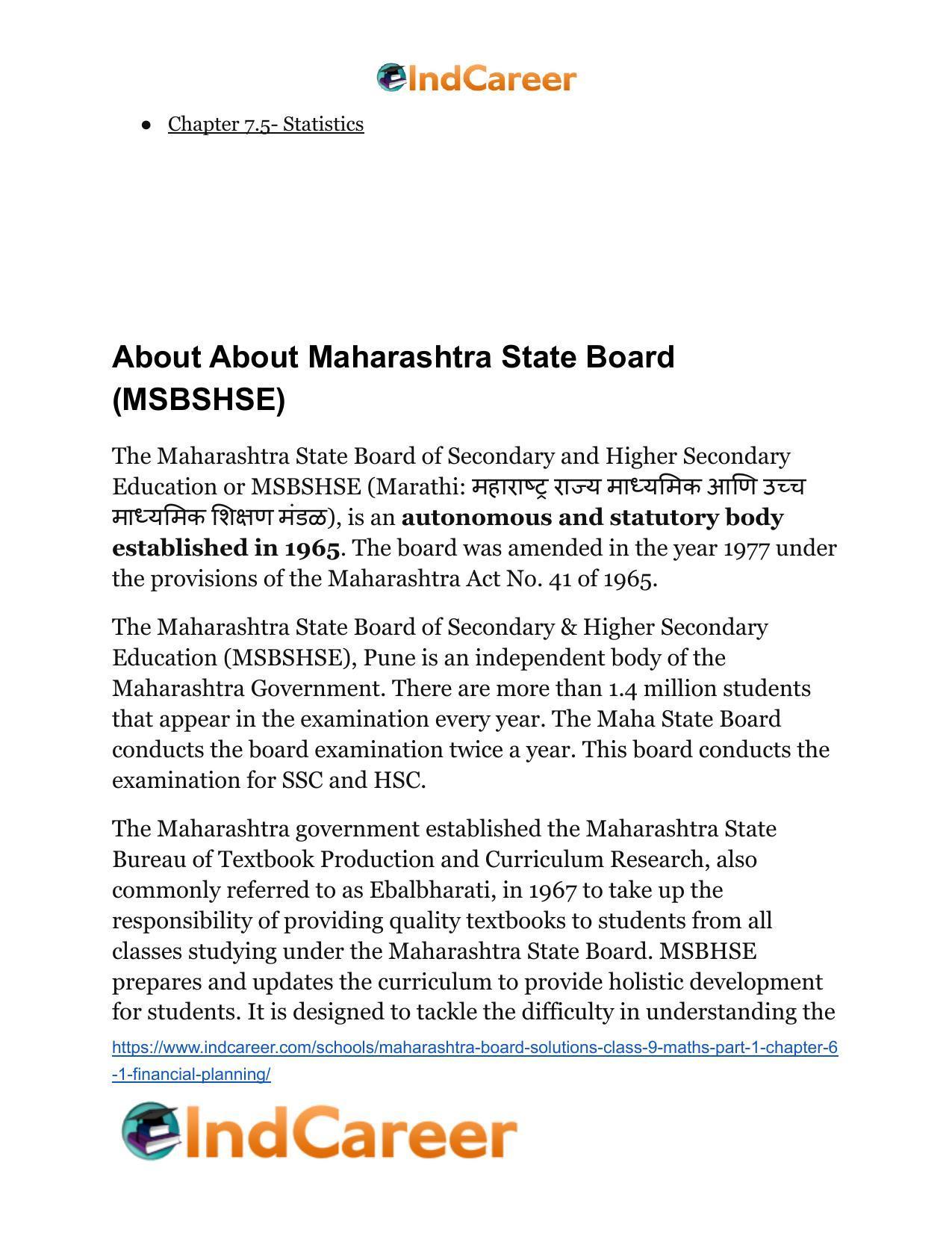 Maharashtra Board Solutions Class 9-Maths (Part 1): Chapter 6.1- Financial Planning - Page 11
