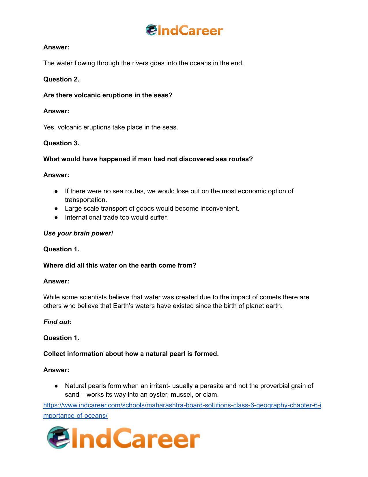 Maharashtra Board Solutions Class 6-Geography: Chapter 6- Importance of Oceans - Page 5