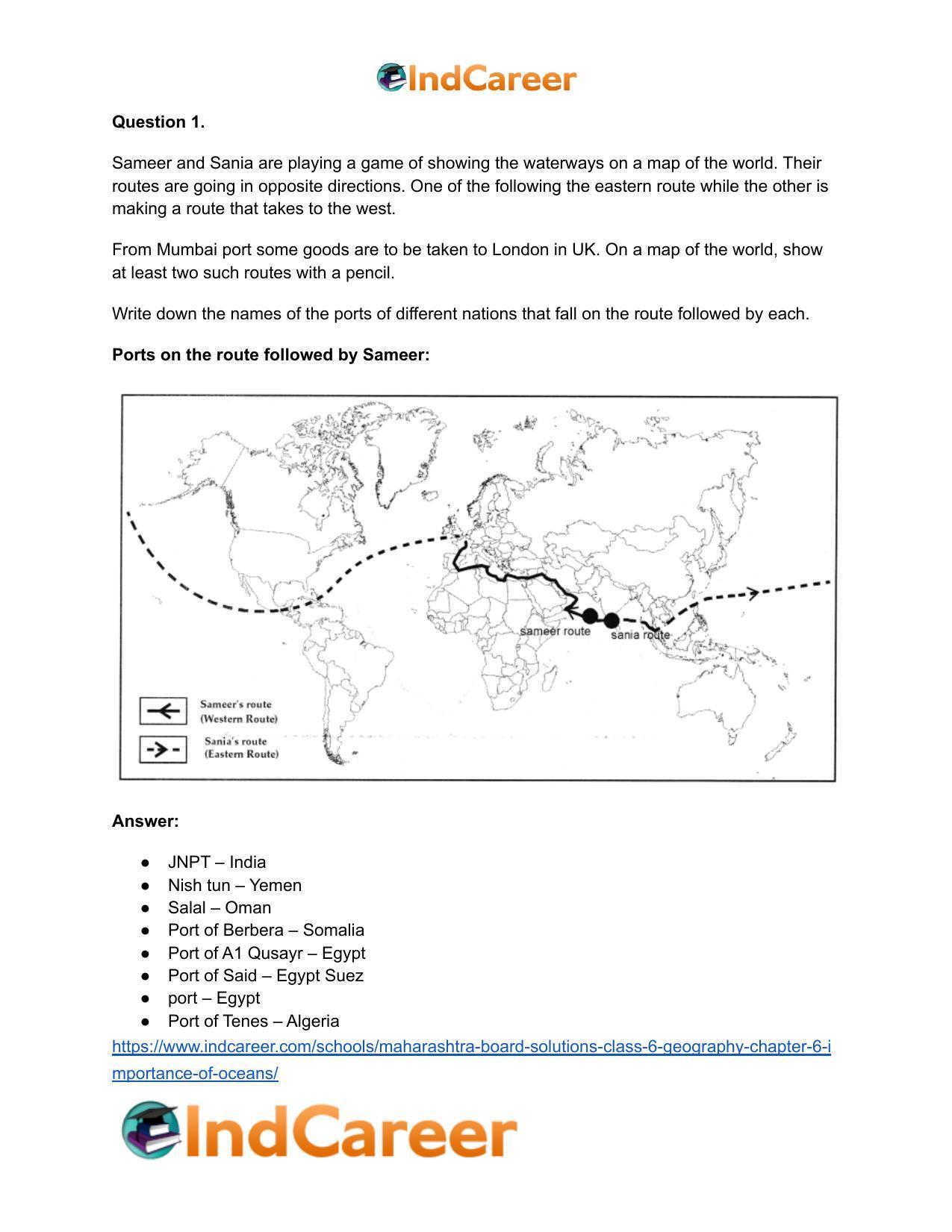 Maharashtra Board Solutions Class 6-Geography: Chapter 6- Importance of Oceans - Page 7