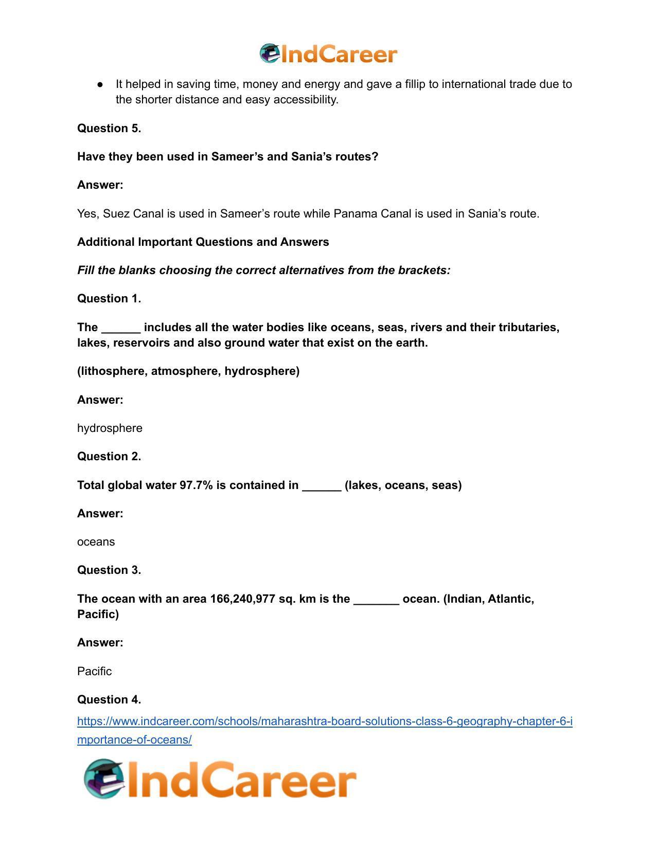 Maharashtra Board Solutions Class 6-Geography: Chapter 6- Importance of Oceans - Page 9