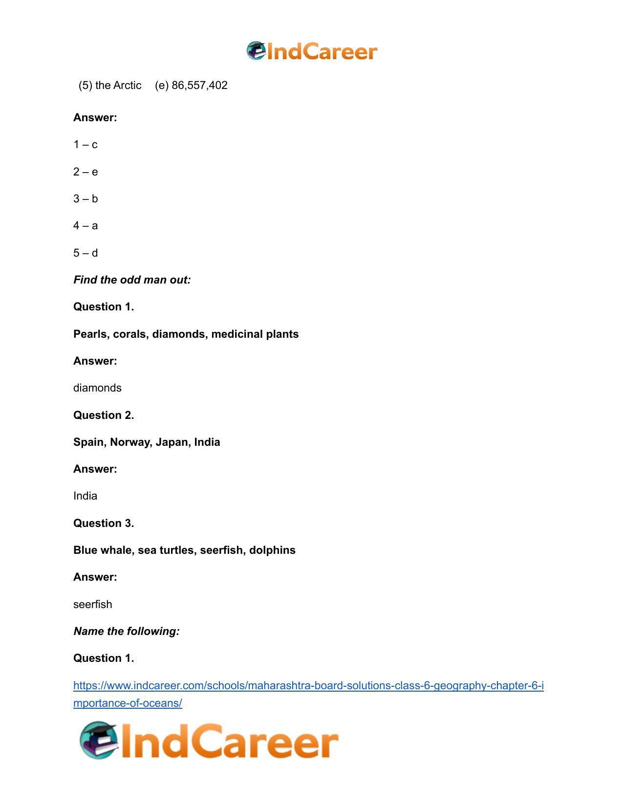 Maharashtra Board Solutions Class 6-Geography: Chapter 6- Importance of Oceans - Page 12