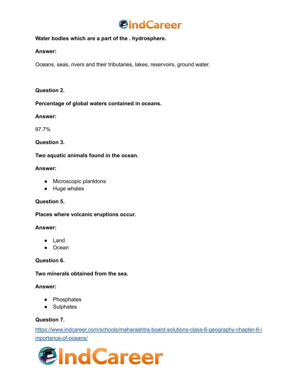 Maharashtra Board Solutions Class 6-Geography: Chapter 6- Importance of Oceans - Page 13