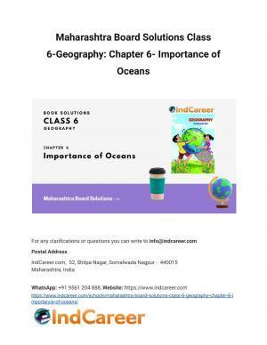 Maharashtra Board Solutions Class 6-Geography: Chapter 6- Importance of Oceans